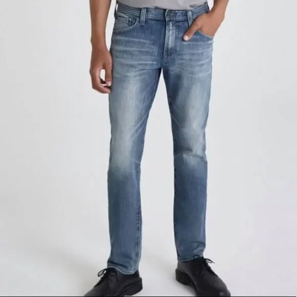 Ag-ed Denim Mens Jeans Size33 Slim High Rise Straight Made in USA size 33R - Picture 1 of 13